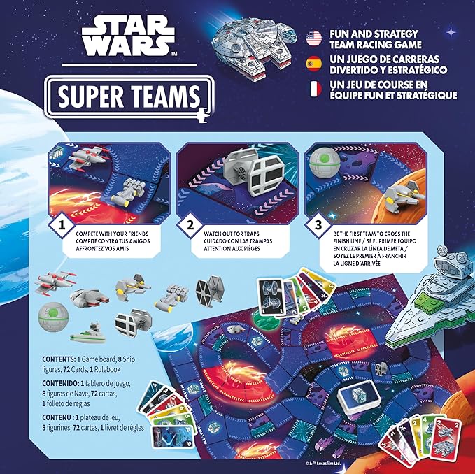 Star Wars Super Teams Board Game - Fast-Paced Strategy Race Through The Galaxy, Fun for Families, Kids & Adults, Ages 7+, 2-4 Players, 30 Minute Playtime, Made by Zygomatic
