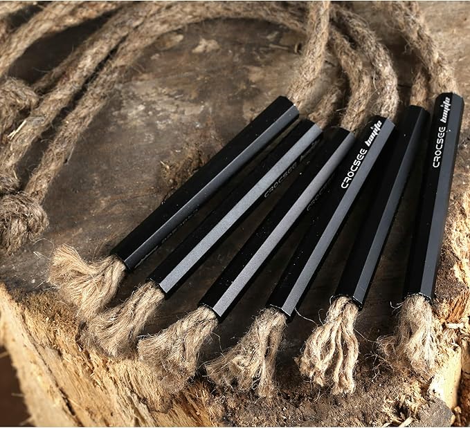 CrocSee Aluminum Bellows Tube Sleeve, Survival Waterproof Wick Hemp Cord Tinder Kits for Fire Starting