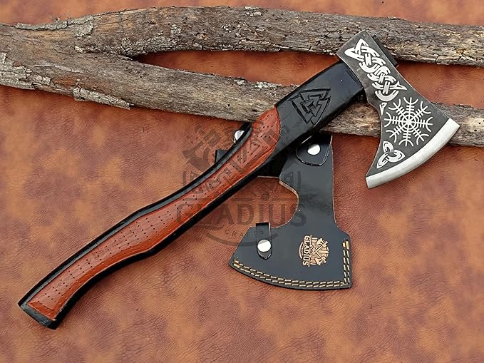| Exquisite Handmade Viking Axe - Ideal for Collectors & Enthusiasts | Authentic, Artisan-Crafted | Medieval Styled Axe with Durable and Robust High Carbon Steel (GC-AX02)