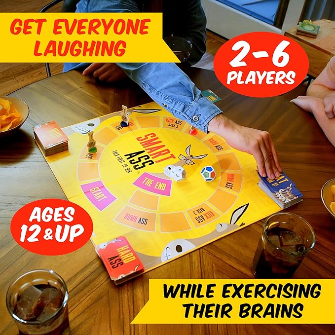 University Games, Smart Ass Trivia The Ultimate Who, What, Where Party Game , for Families and Adults Ages 12 and Up and 2 to 6 Players