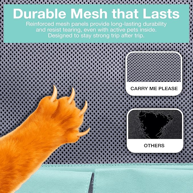 Pet Backpack Carrier for Small Dogs, Cats, Kittens, Rabbits ??Airline Approved Travel Bag with Breathable Mesh and Padded Straps ??Soft-Sided Cat Carrier Backpack for Hiking, Camping, Trips