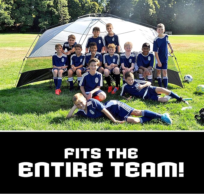 Franklin Sports Sideline Team Sunblocker Shelter - Easy Set Up - Portable and UPF 50+ Protected - Great for Beach and Sports Games - Soccer - Lacrosse - Baseball - Football - Field Hockey