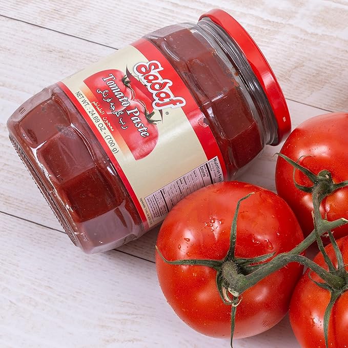 Sadaf Tomato Paste in jar - Tomato paste no sugar added - All-natural tomato sauce - Keto Friendly, Kosher, no artificial colors or flavours - 24 Oz (Pack of 1)
