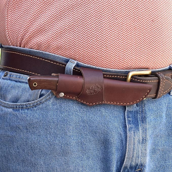 Knives Ranch Camper One | 8 inch horizontal Carry Bushcraft, Camping, Hunting & Outdoors Knife | High Carbon SS 440-C | 59 Hardness | Cowboy Style Dual Carry Sheath (Camper One 3090-SS-IRW)