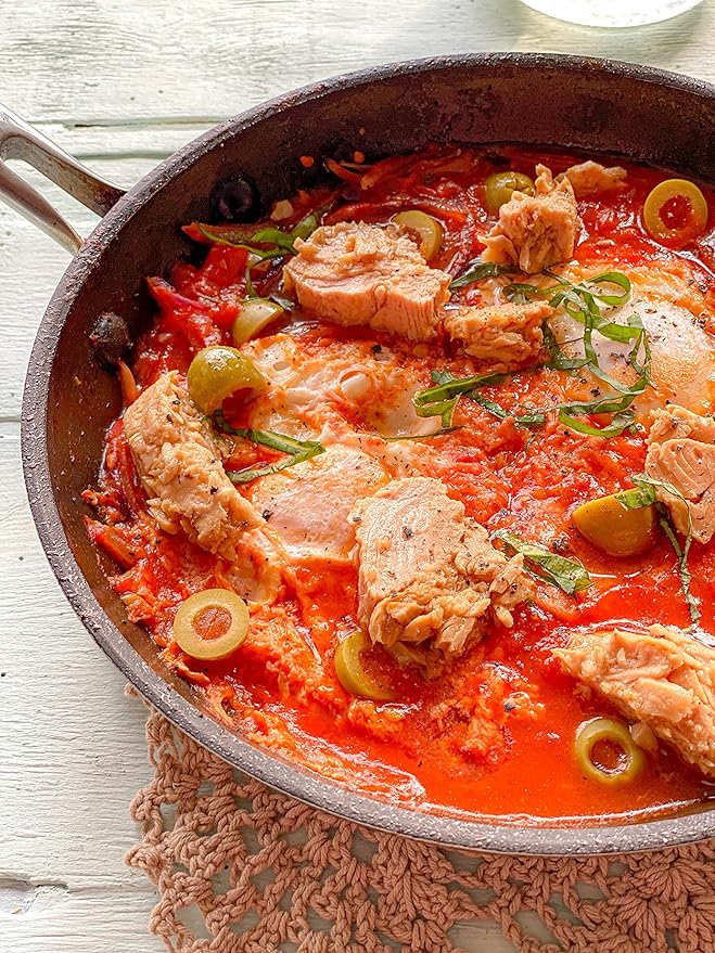 Santo Amaro - Artisanal Wild Tuna Fillets in Olive Oil & Turmeric Curry, Pole and Line Caught from Portugal, Hand-Packed Goa-Style Natural Canned Tuna, 22g Protein, Keto, 124 Cal, Low Mercury, Pack of 3