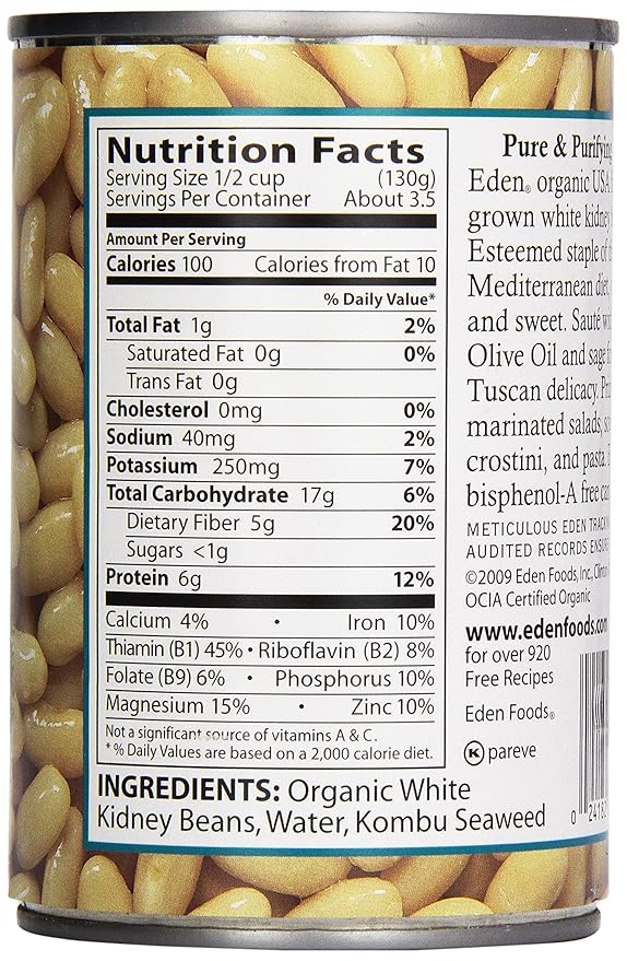 Eden Foods Organic White Kidney Beans, 15 oz