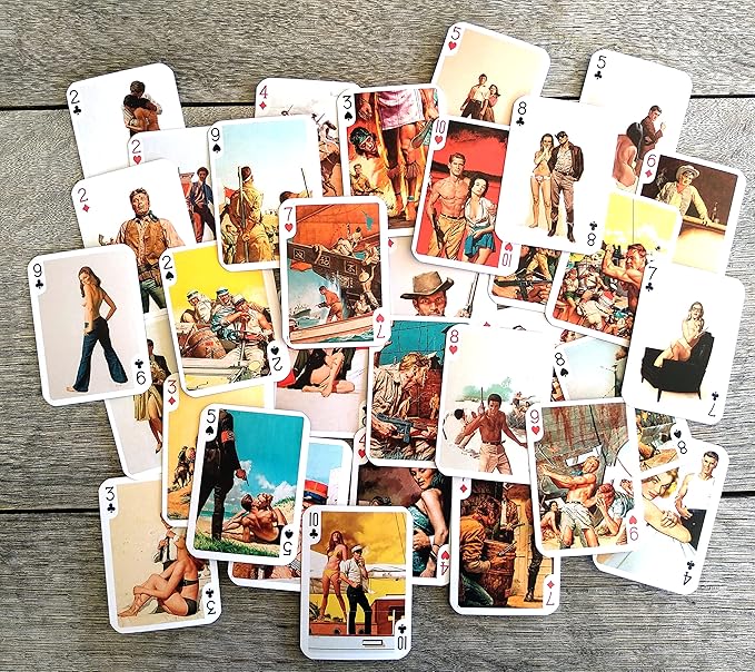 Pulp Fiction Playing Cards (Poker Deck 54 Cards All Different) Vintage Pulp Fiction and Pinup Magazine Cover Illustration by Stanley Borack