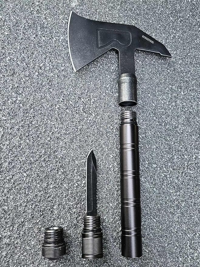 14.5'' Hand-Forged Axe, Aluminum Oxidation Handle Bushcraft Hatchet with Sheath,Survival Axes and Hatchets,Gardening Axes,Wood Chopping Axe, Camping Gears