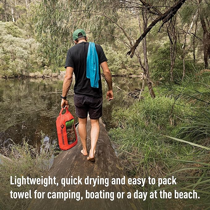 Sea to Summit AirLite Towel, Ultralight Camping and Travel Towel, Medium (20 x 39 inches), Outback Orange