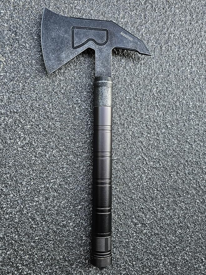 14.5'' Hand-Forged Axe, Aluminum Oxidation Handle Bushcraft Hatchet with Sheath,Survival Axes and Hatchets,Gardening Axes,Wood Chopping Axe, Camping Gears