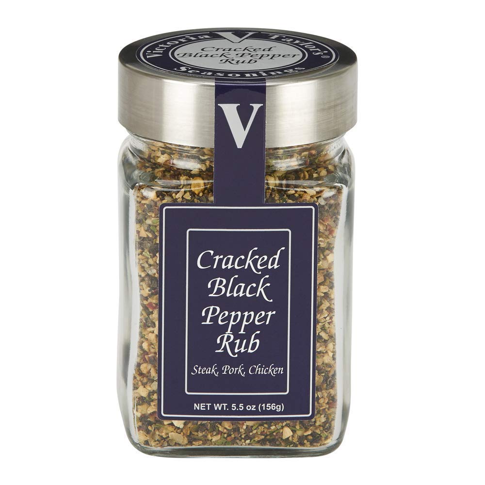 Cracked Black Pepper Rub Seasoning – Montreal Style Steak Blend for Steak, Chicken, Pork & Vegetables (5.5 oz, Pack of 2)