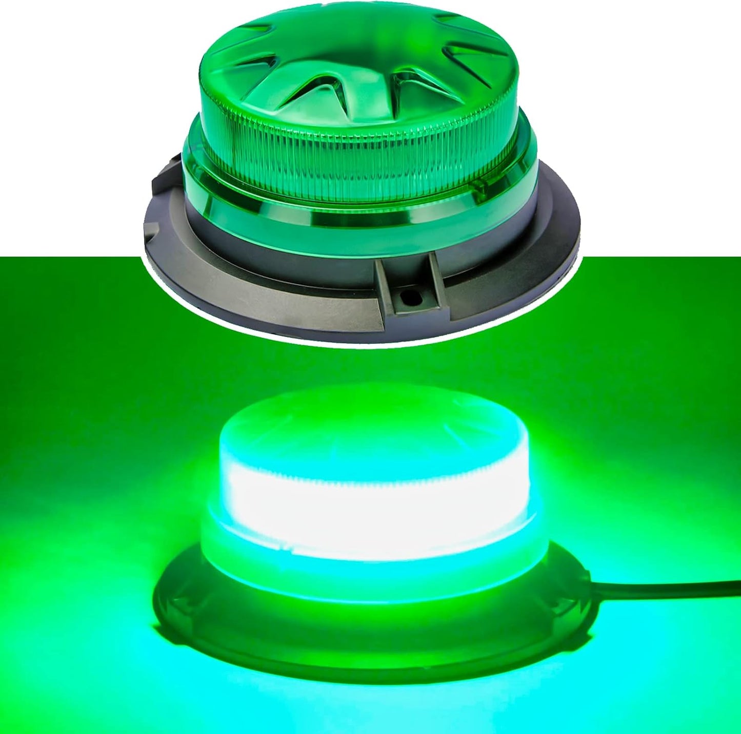 24 LED Emergency Strobe Beacon Light, Magnetic Mount Warning Signal Lamp, 12V-24V Waterproof Flashing Safety Light for Trucks, Forklifts, Tractors & Construction Vehicles (Green/Amber/Blue/Red)