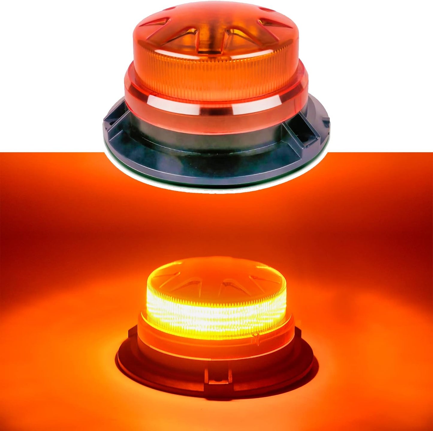 24 LED Emergency Strobe Beacon Light, Magnetic Mount Warning Signal Lamp, 12V-24V Waterproof Flashing Safety Light for Trucks, Forklifts, Tractors & Construction Vehicles (Green/Amber/Blue/Red)
