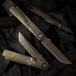 S35VN steel TC4 titanium alloy handle pocket folding knife, Japanese style can be preferred as a gift, camping, home, outdoor, EDC