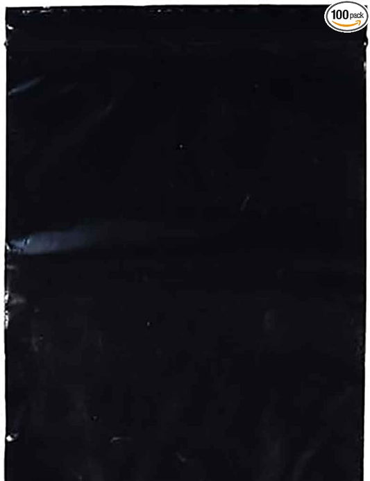uGems 3" X 3" 2-Mil Black Reclosable Zipper Bags – 100 Pack of Durable Plastic Storage Bags for Organization, Documents, Parts, Travel and Holiday Accessories, Food and Non-Food Items – SKU: r33bk-100