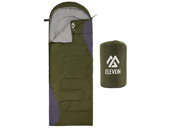 Elevon Sleeping Bag for Adults Teens Kids Cold Warm Weather, Portable Waterproof & Lightweight
