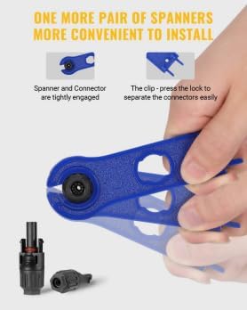 Solar Connectors Panels Kit, 24 PCS Solar Connectors with Spanners Solar Panel Cable Connectors 12 Pairs Male/Female(10AWG)