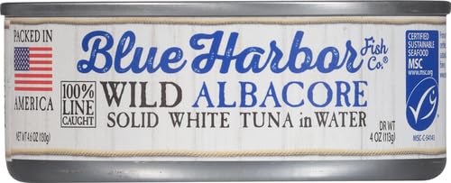 Blue Harbor Fish Co. Wild Albacore Solid White Tuna in Water with Sea Salt - 4.6 oz Can (Pack of 6)