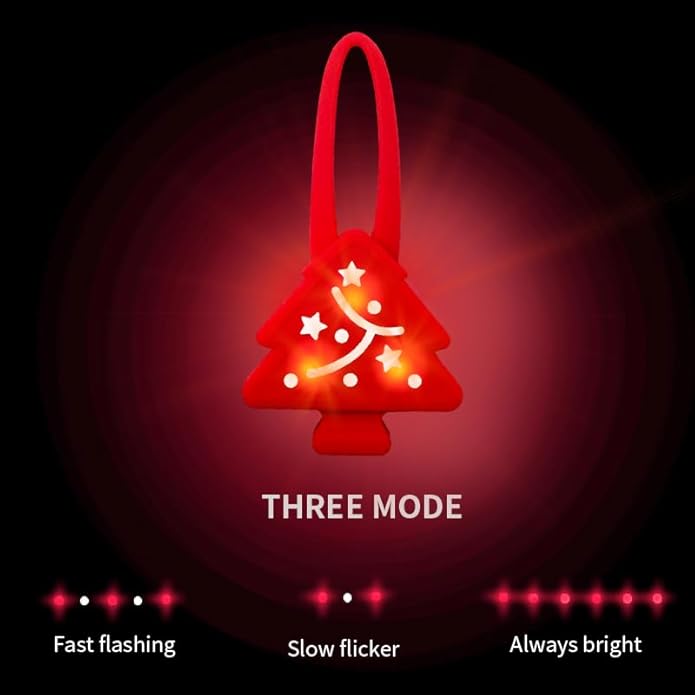 LaRoo Christmas Day Dog Lights for Night Walking,Led Dog Collar Lights for Nighttime Clip On Light up Dog Collar
