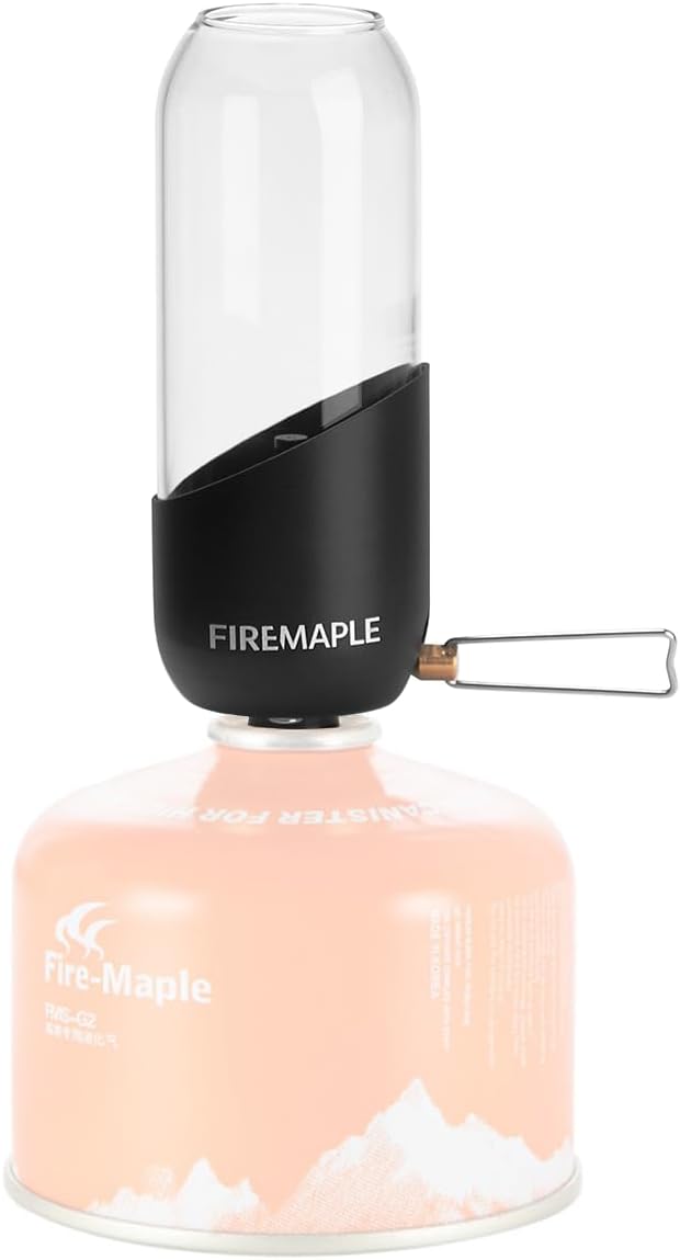 Fire-Maple Orange Camping Lantern Glass, Steel & Aluminum | Propane or Isobutane Fuel Canister Beautiful Lights | NO Mantles Needed | Propane Lanterns for Camping, Emergency Essential