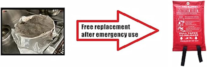 Inf-way Emergency Fire Blanket for Home and Kitchen, 5 Size for Choice, 2 Pack Fire Blankets 3.3x3.3ft