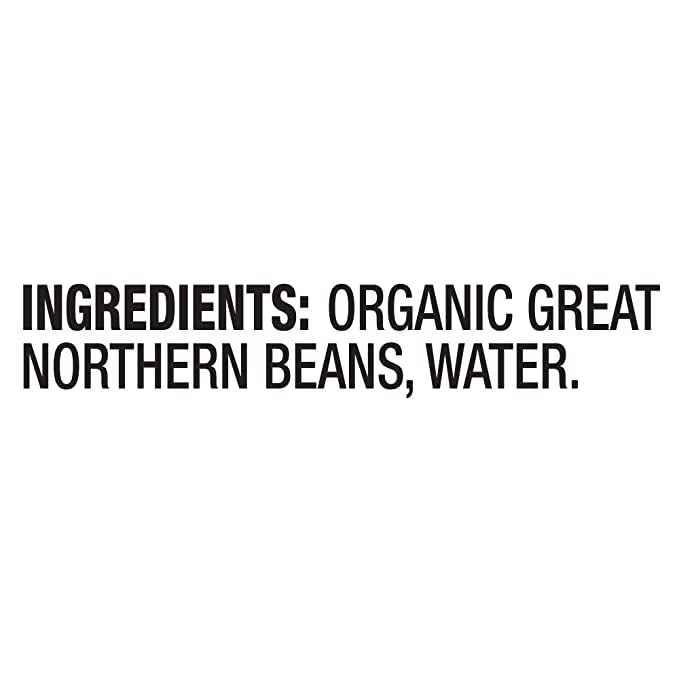 WESTBRAE 15 oz Organic Great Northern Beans, Source of Plant Based Protein and Fiber, Low Fat, Gluten Free (Pack of 12)