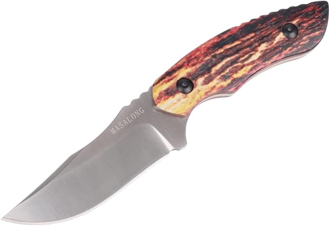 Masalong kni238 camping small fixed High-carbon steel blade survival hunting knife with sheath