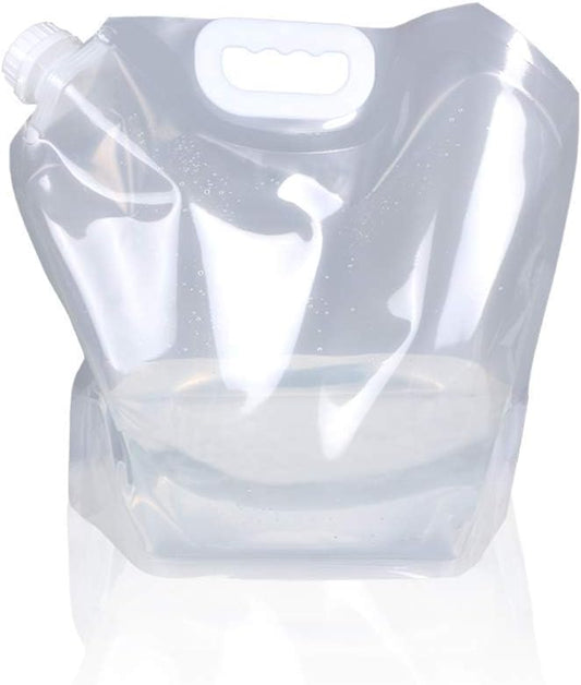 Soddeph Collapsible Water Container Bag, BPA Free Food Grade Clear Plastic Storage Jug for Sport Camping Riding Mountaineer,Freezable, Food Grade (1-pack-1.3 Gal)