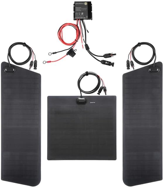Lensun 80W 12V Hood Flexible Solar Panel for Toyota 4Runner 4th/5th Gen (2003-2024) w/Scoop - Off Grid Solar Power for Offroading/Overlanding/Camping