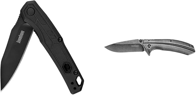 Kershaw Appa Folding Tactical Pocket Knife, SpeedSafe Opening, 2.75 inch Black Blade and Handle & Filter Pocket Knife, 3.25??Steel Blade with Assisted Opening