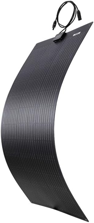 Lensunsolar 100W 12V ETFE Black Flexible Solar Panel, 42.8x21.2in, PERC 9BB 23.5%+ Efficiency Mono Solar Cells, for Campers, RVs, Boats,Camping, Tent