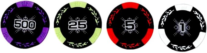 THUNDERBAY 14 Gram 300 Count Poker Set, 14G Clay Composite Chips with Aluminum Case, Two Decks of Playing Cards, Full Set of Buttons&5 Dices for Poker, Texas Hold'em, Blackjack, Casino Games at Home