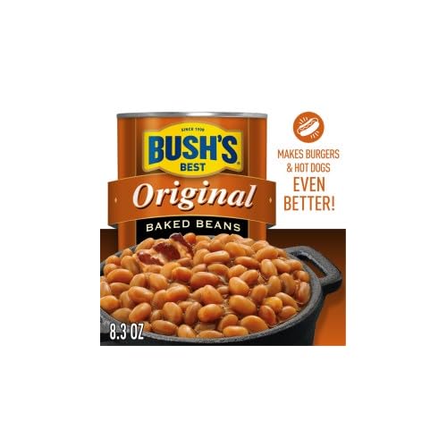 Bush's Best Baked Beans, Vegetarian, & Original Seasoned with Bacon & Brown Sugar, 8.3 Oz Each (Variety Pack)