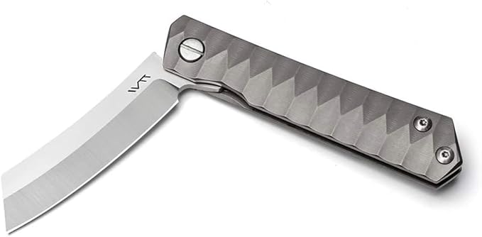 Titanium Custom Pocket Folding Knife Razor Blade Ball Bearing System with TC4 Titanium Lightweight Handle for Outdoor Camping Survival,Gift for Gentleman Husband Men