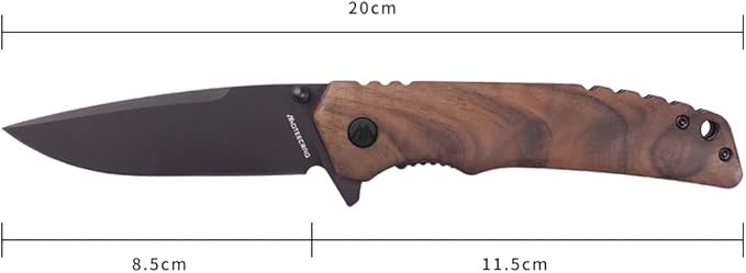 Walnut edc knife Wood handle folding pocket knife bulk edc mini flipper knife with Clip, Real Wood Handle for Men Women Everyday Carry for Indoor Outdoor Gift