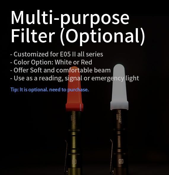Manker E05 II High Output EDC Flashlight Eeay to Carry, for Camping, Hiking (Black, 1300 Lumens 6500K Cool White)