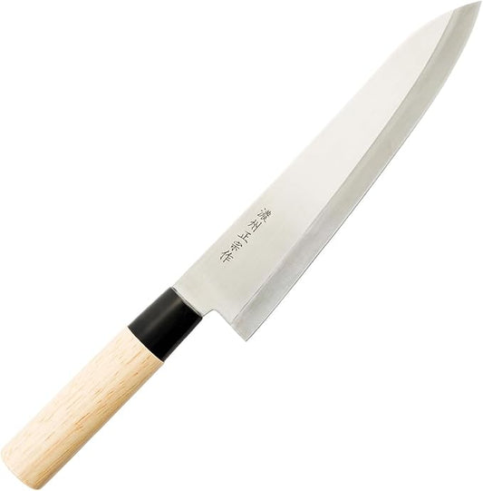 Chef Knife, 8.2 Inch Japanese knife, 濃州正宗ä½? Stainless steel, plain wood Handle, Kitchen knife, HOUCHO