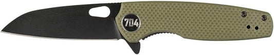 704 Gear Wildcat Lite EDC Folding Pocket Knife | Compact Size D2 Wharncliffe Blade with Thumbhole Cutout | Olive Drab Green