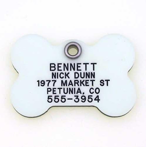 LuckyPet Glow in The Dark Dog and Cat ID Tag - Durable Custom Tags for Pets - Silent Personalized Pet Identification - Easy to Read Engraving - Small, Star