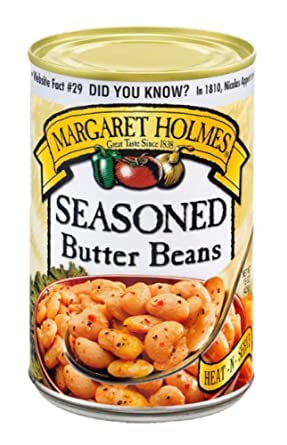 6 Pack Of Margaret Holmes Seasoned Butter Beans With JFS Recipe Card