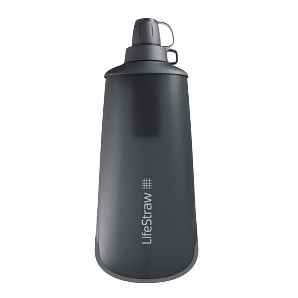 LifeStraw Peak Series — Collapsible Squeeze Bottle Water Filter System BPA Free - 650 ml for Trail