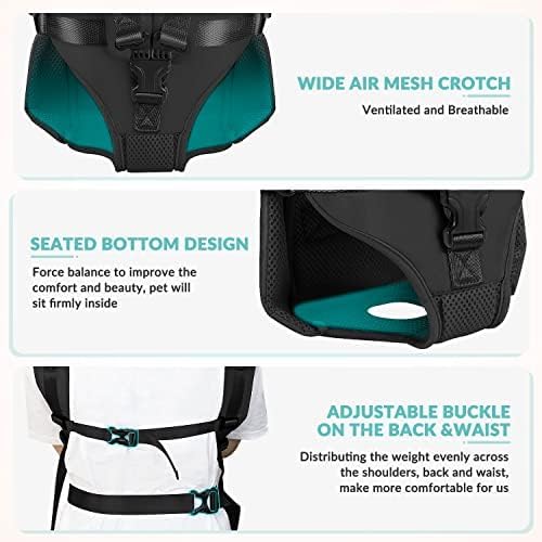 Lukovee Dog Backpack Carrier, Legs Out Easy-fit Dog Front Carrier for Small Medium Dogs, Adjustable Hands Free Dog Chest Carrier for Hiking Cycling (B,Small)