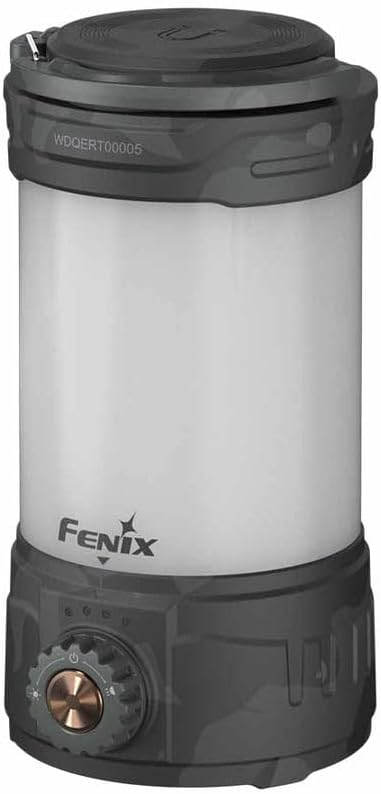 Fenix CL26R Pro Camping Lantern, Grey Camo, 650 lumens Bright, USB-C Rechargeable , Compact and Portable Perfect for Hurricane, Emergency, Hiking, Power Outage with LumenTac Organizer