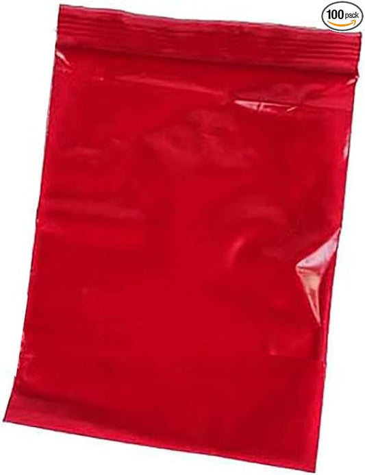 uGems 12" x 15" Red Reclosable 100 Zipper Bags, 2 Mil Thickness, Reusable & Durable Design, Perfect for Small Parts, Jewelry, Crafts & Organization, 100 Pack - r1215rd-100