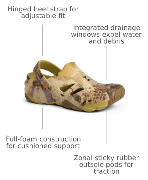 SITKA Ranger Camp Shoe – Lightweight Full-Foam Camo Water Shoe for Men, Optifade Waterfowl Marsh, 13