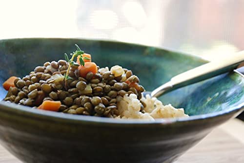 Organic French Green Lentils Whole Raw, High Fiber Non-GMO-Bulk (25LB)