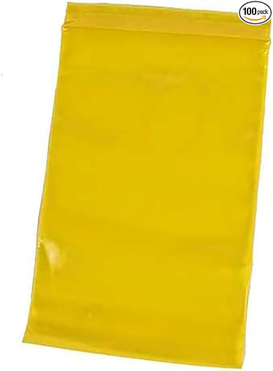 uGems 4" x 6" Yellow Resealable Zipper Bags - 2-Mil Durable Plastic for Packing, Storage, Tools, Crafts, Food, and Office Supplies, Pack of 100, sku: r46yl-100