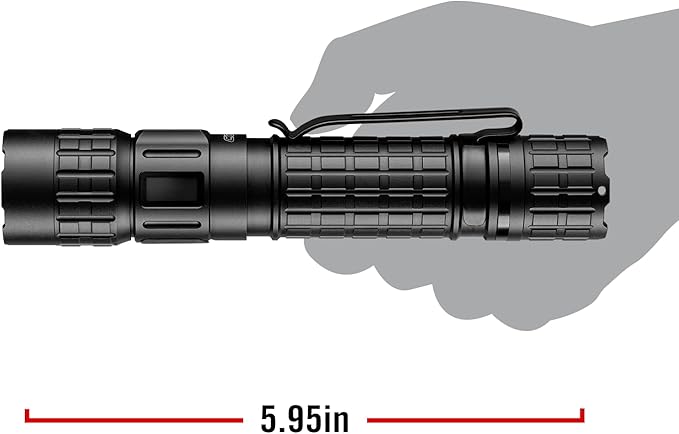 Coast TX300R 3000 Lumen Rechargeable Long Range Tactical LED Flashlight with Strobe, Spot and Flood Beams - POWERiQ??Digital Display, Durable Aluminum Build