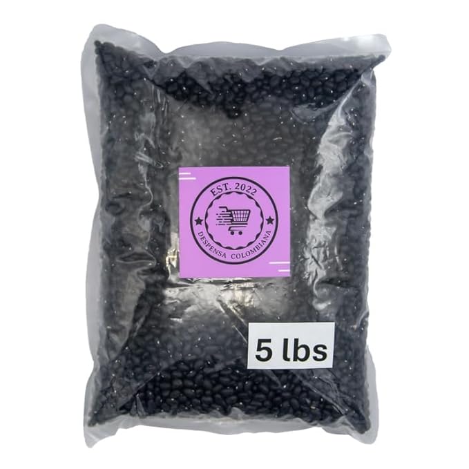 DESPENSA COLOMBIANA Dried Black Beans Bulk - Frijoles Negros Ideal for New Dishes - Grown in USA - Triple Cleaned, 5 Lbs