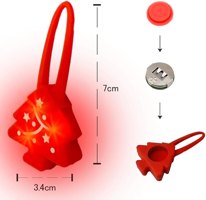 LaRoo Christmas Day Dog Lights for Night Walking,Led Dog Collar Lights for Nighttime Clip On Light up Dog Collar